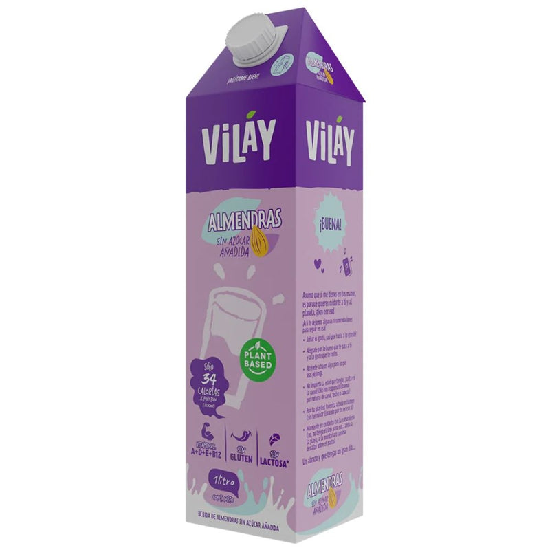 LECHE DE ALMENDRA SIN AZUCAR VILAY 1 LT