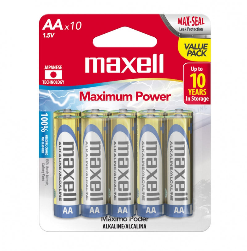 BATERÍA MAXELL ALKALINA LR06 AA 10-PACK