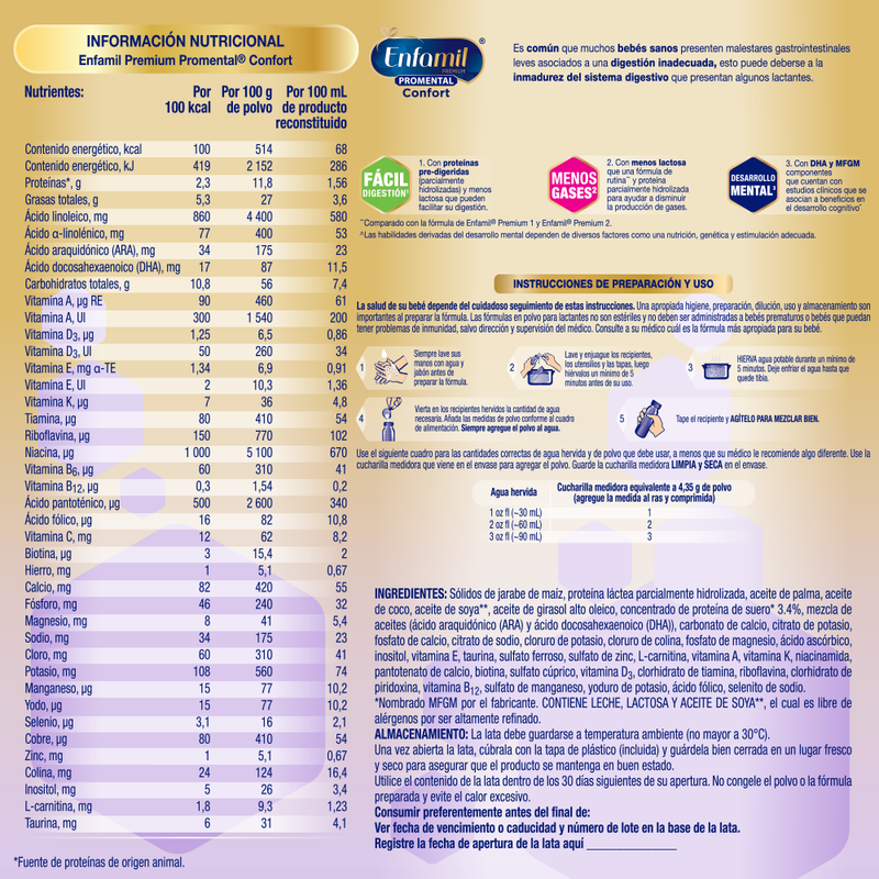 ENFAMIL PREMIUM ETAPA 1 CONFORT 800G