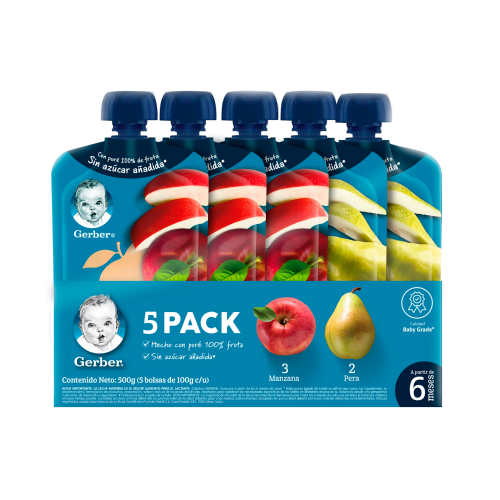 5 PACK GERBER POUCH 5 X 100 GR