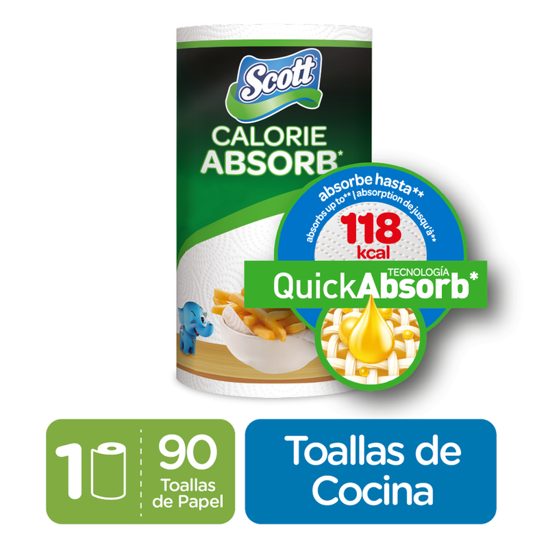 PAPEL TOALLA SCOTT CALORIE ABSORB 1 ROLLO