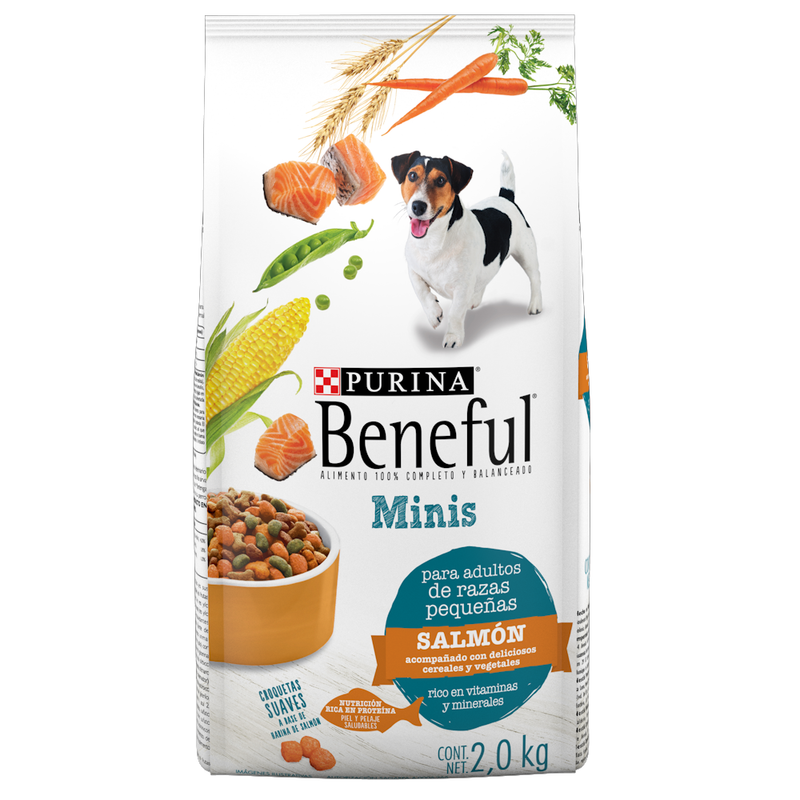 COMIDA BENEFUL MINIS PARA ADULTOS RAZA PEQUEÑA SABOR SALMÓN 2 KG