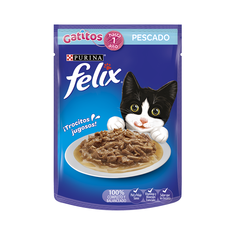 PURINA FELIX GATITOS PESCADO BLANCO EN SALSA 85 G