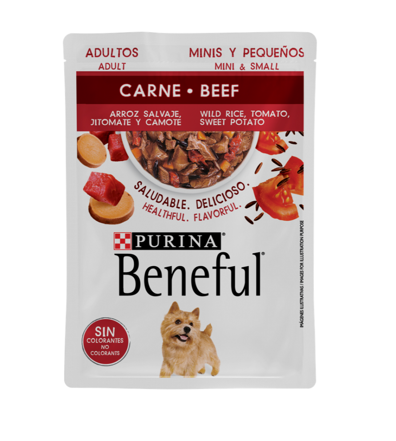 ALIMENTO HÚMEDO BENEFUL PARA ADULTOS RAZA PEQUEÑA SABOR CARNE 100G