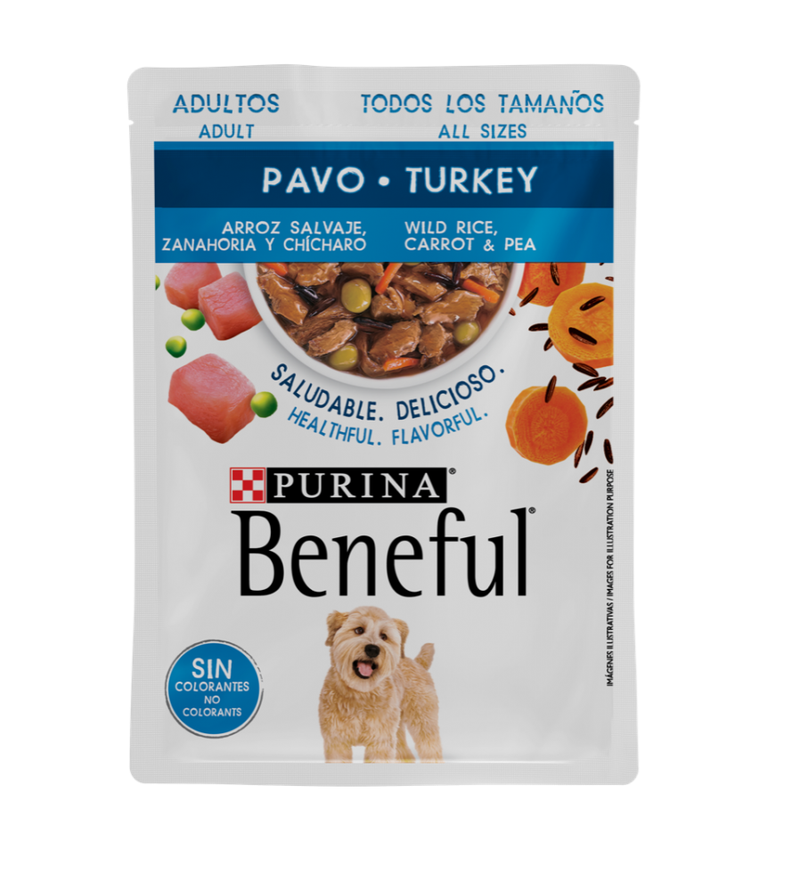 ALIMENTO HÚMEDO BENEFUL PARA ADULTOS SABOR PAVO 100G