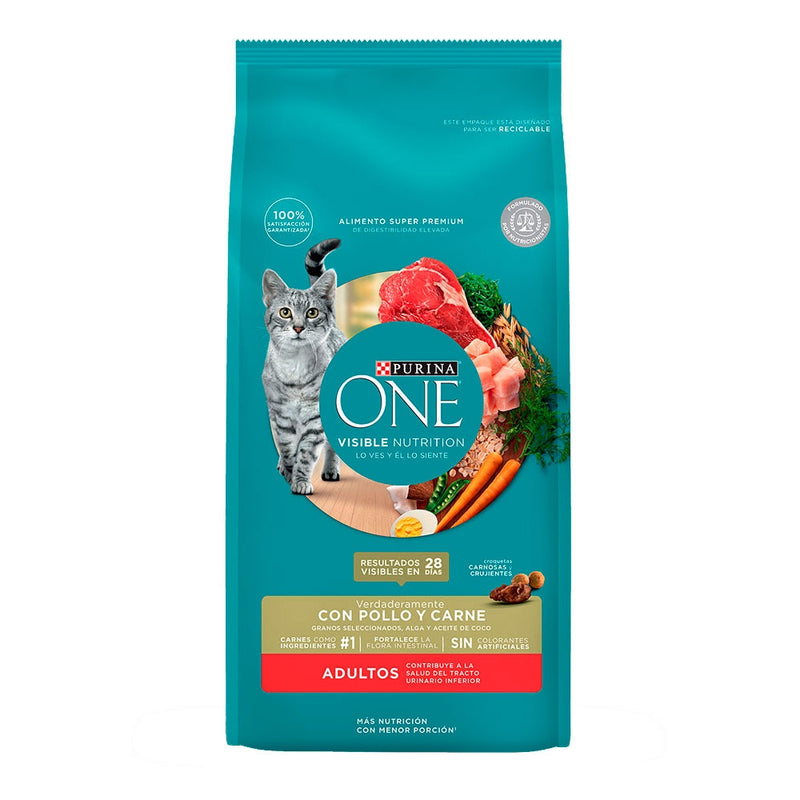 PURINA ONE GATO POLLO Y CARNE 500GR