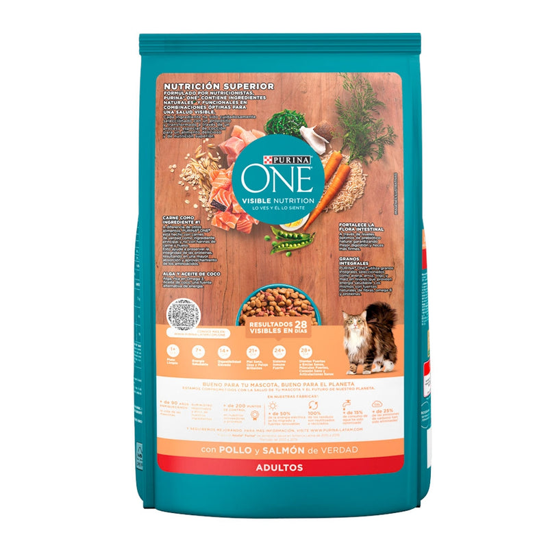 PURINA ONE GATO POLLO Y SALMON 500GR