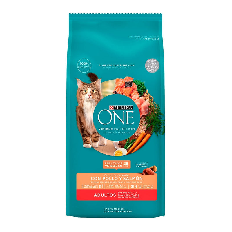 PURINA ONE GATO POLLO Y SALMON 500GR