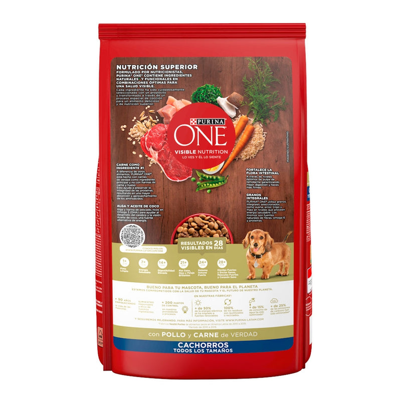 PURINA ONE CACHORRO TODOS LOS TAMAÑOS POLLO Y CARNE 2KG