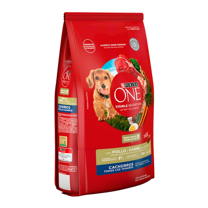 PURINA ONE CACHORRO TODOS LOS TAMAÑOS POLLO Y CARNE 2KG