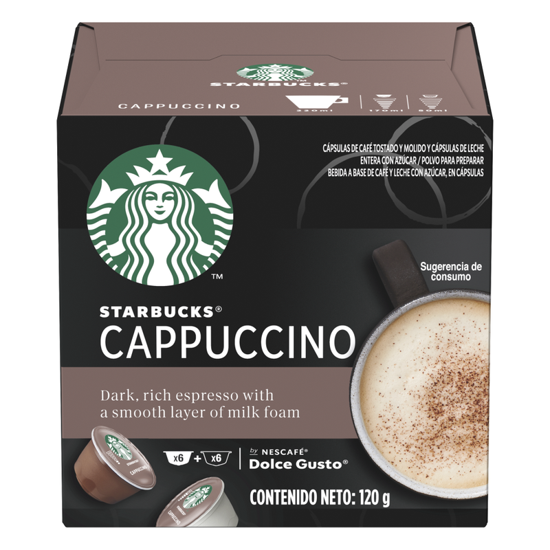 CAFE STARBUCKS BY NESCAFE DOLCE GUSTO CAPPUCCINO 12 CAPSULAS