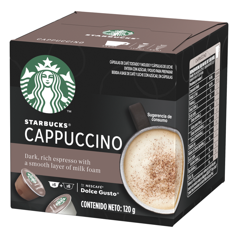 CAFE STARBUCKS BY NESCAFE DOLCE GUSTO CAPPUCCINO 12 CAPSULAS