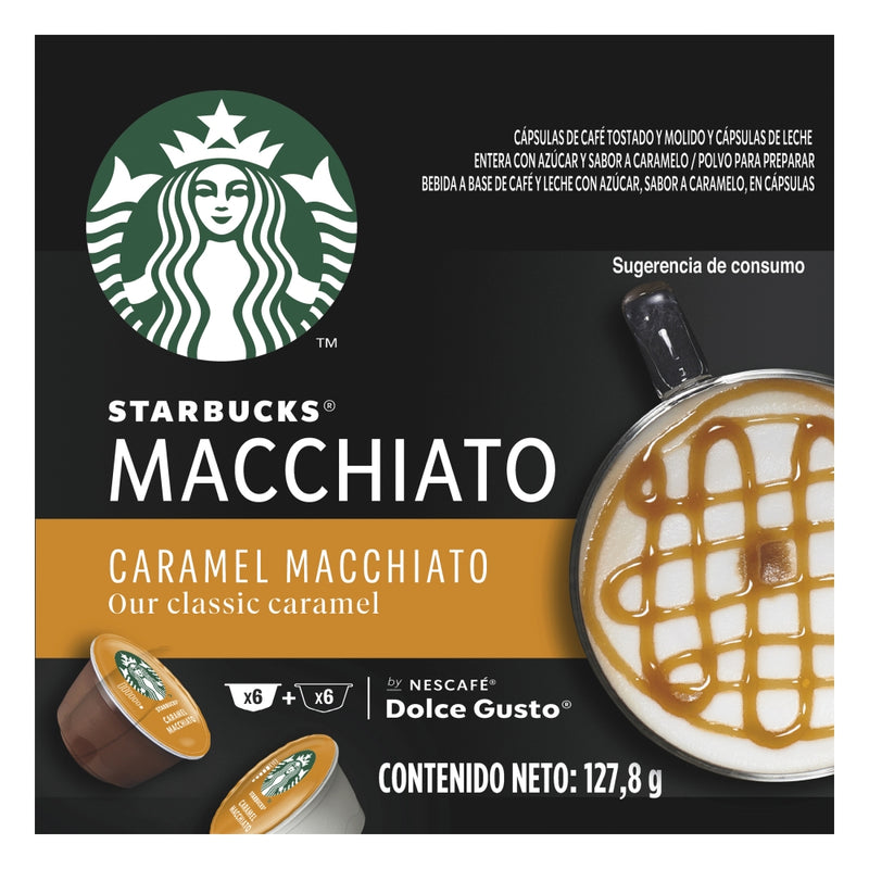 CAFE STARBUCKS BY NESCAFE DOLCE GUSTO CARAMEL MACCHIATO 12 CAPSULAS