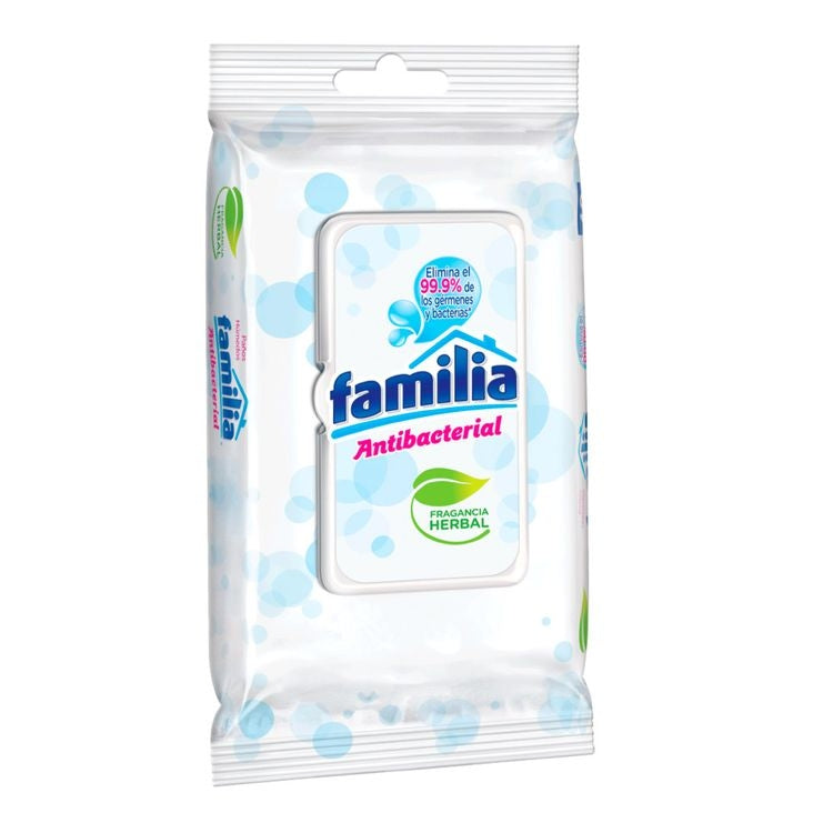 PAÑOS HUMEDOS FAMILIA ANTIBACTERIAL 40 UND