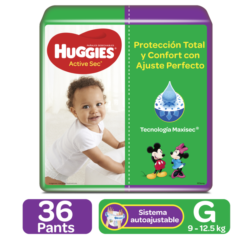 PAÑAL HUGGIES ACTIVE SEC G 36 UN