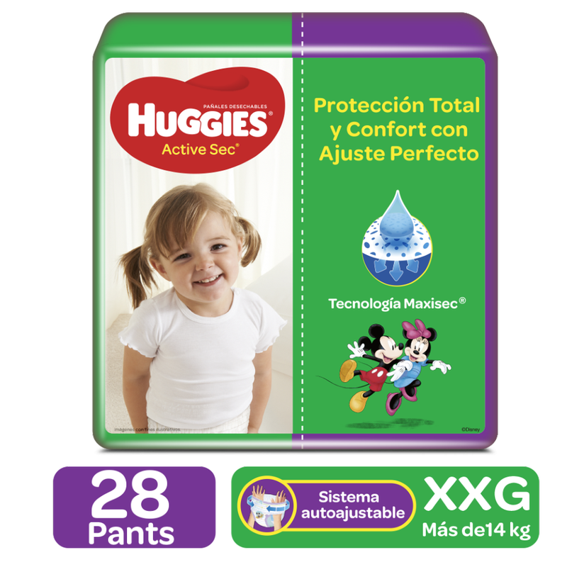 PAÑAL HUGGIES ACTIVE SEC XXG 28 UN