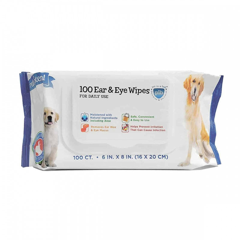 PAQUETE DE 100 WIPES PARA PERROS PARA OJO Y OIDOS