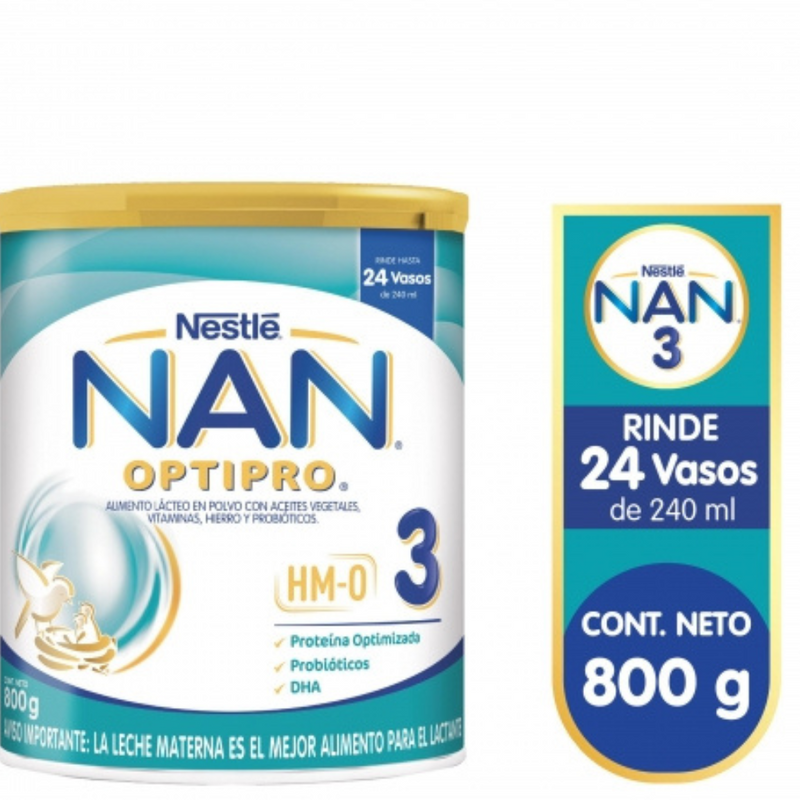 NESTLE NAN 3 (NIÑOS EN CRECIMIENTO) LECHE DE CRECIMIENTO LATA 800G