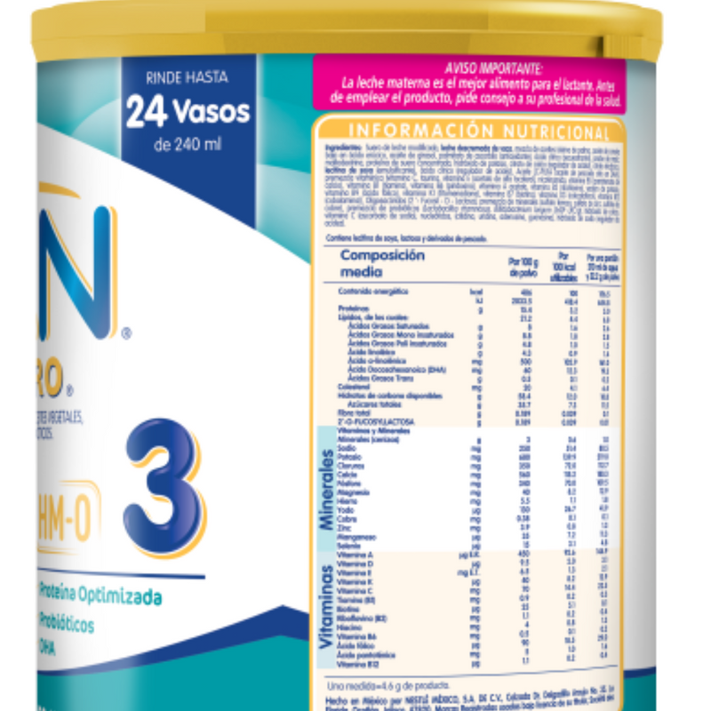 NESTLE NAN 3 (NIÑOS EN CRECIMIENTO) LECHE DE CRECIMIENTO LATA 800G