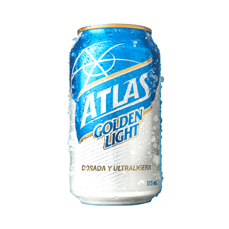 CERVEZA ATLAS GOLDEN LIGHT LATA 355 ML