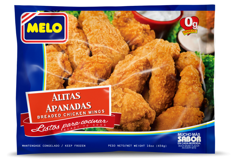 ALITAS DE POLLO APANADAS MELO 1 LB