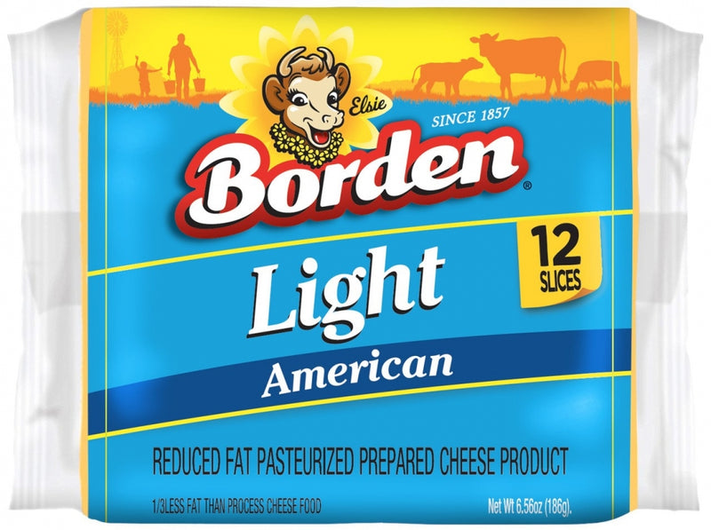 QUESO BORDEN LIGHT AMERICAN 12 SLICES 186G