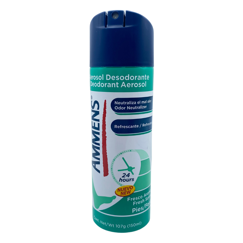 DESODORANTE PARA PIES EN AEROSOL FRESCO ROCIO AMMEN 150 ML