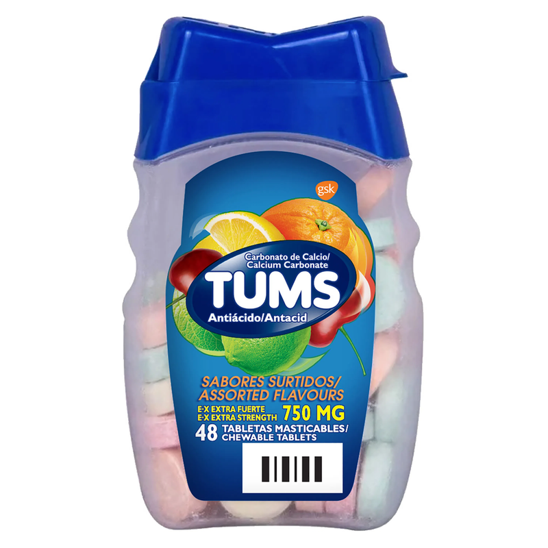 ANTIACIDO SABORES SURTIDOS TUMS 48 TABLETAS