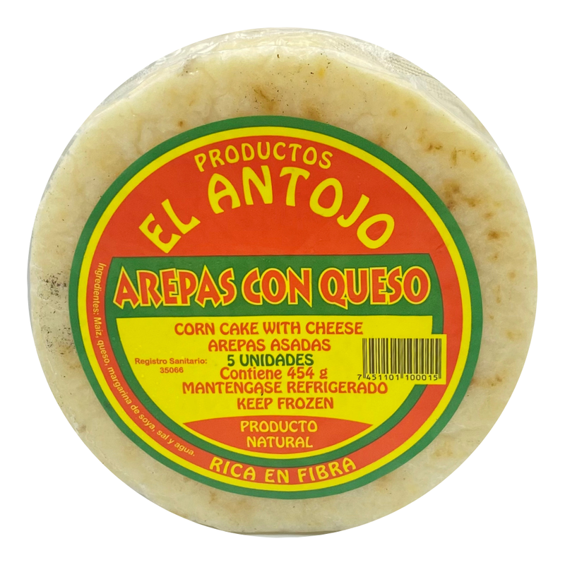 AREPAS CON QUESO EL ANTOJO 5 UND 454 GR