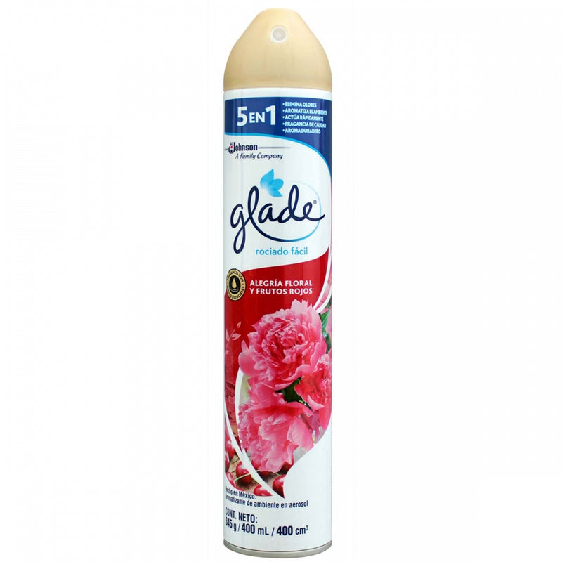 AROMATIZANTE GLADE AEROSOL ALEGRIA FLORAL Y FRUTOS ROJOS 400 ML