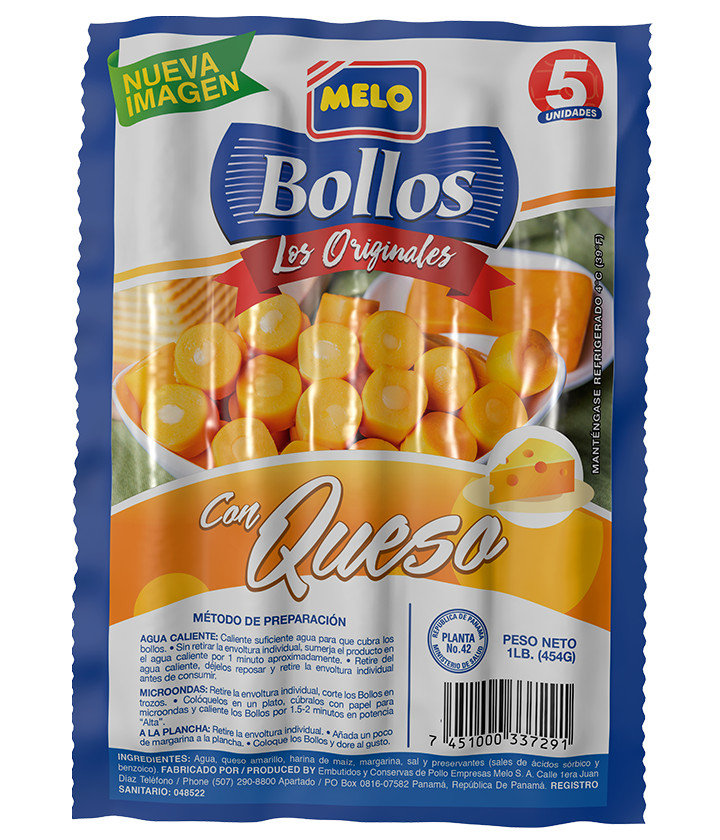 BOLLO CON QUESO MELO 5 UNIDADES