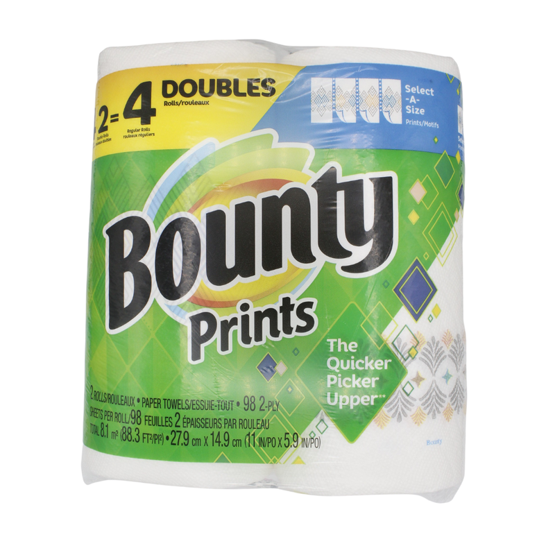 PAPEL TOALLA BOUNTY PRINTS 2 UNIDADES