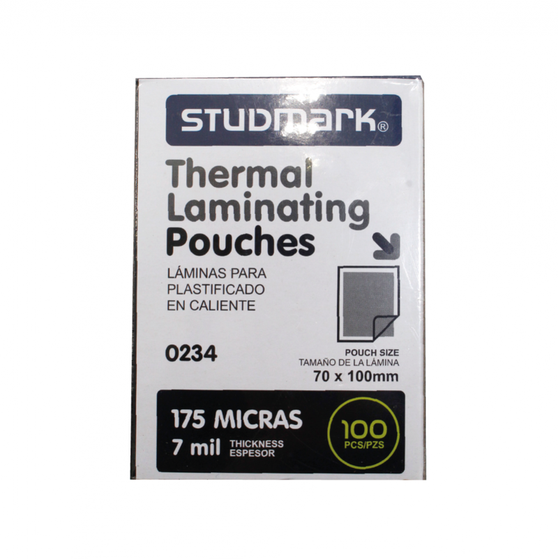 LAMINAS PARA PLASTIFICAR CARNET 70X100 MM STUDMARK 100 PZS