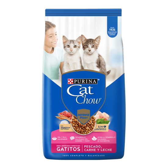 PURINA CAT CHOW GATITOS PESCADO, CARNE Y LECHE 1.5 KG