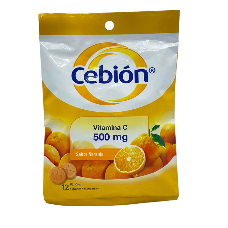 TABLETA MASTICABLE SABOR NARANJA CEBION 500 MG