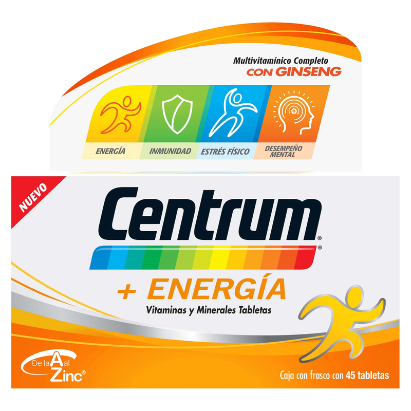 CENTRUM + ENERGIA CAJA DE 45 TABLETAS