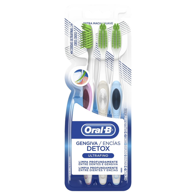 CEPILLO DE DIENTES ORAL B DETOX ULTRA FINO 3 PACK