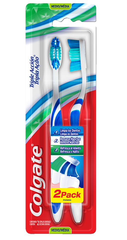 CEPILLO DE DIENTES COLGATE CEPILLO TRIPLE ACCION MEDIA 2 PACK