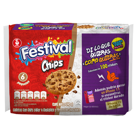 GALLETAS FESTIVAL CHIPS 6 UND 240 GR