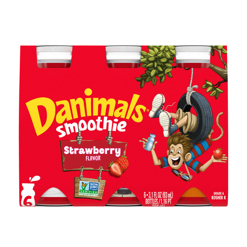 YOGURT DANIMALS DRINK STRAWBERRY 6 PACK 18.6OZ