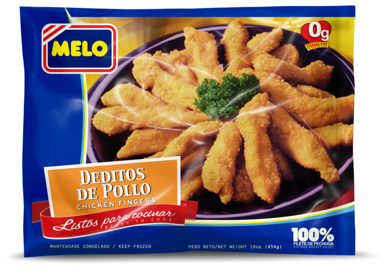 DEDITOS DE POLLO MELO LISTO PARA COCINAR 16 OZ