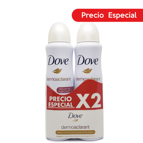 DESODORANTE AEROSOL DERMO ACLARANTE DOVE 2 PACK 89 GR