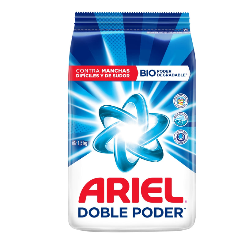 DETERGENTE ARIEL POLVO REGULAR 1.5KG + SUAVISANTE DOWNY 360 ML GRATIS