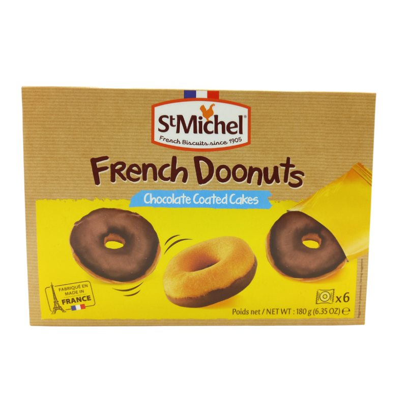 DONUTS BAÑADOS DE CHOCOLATE ST. MICHEL 180 GR