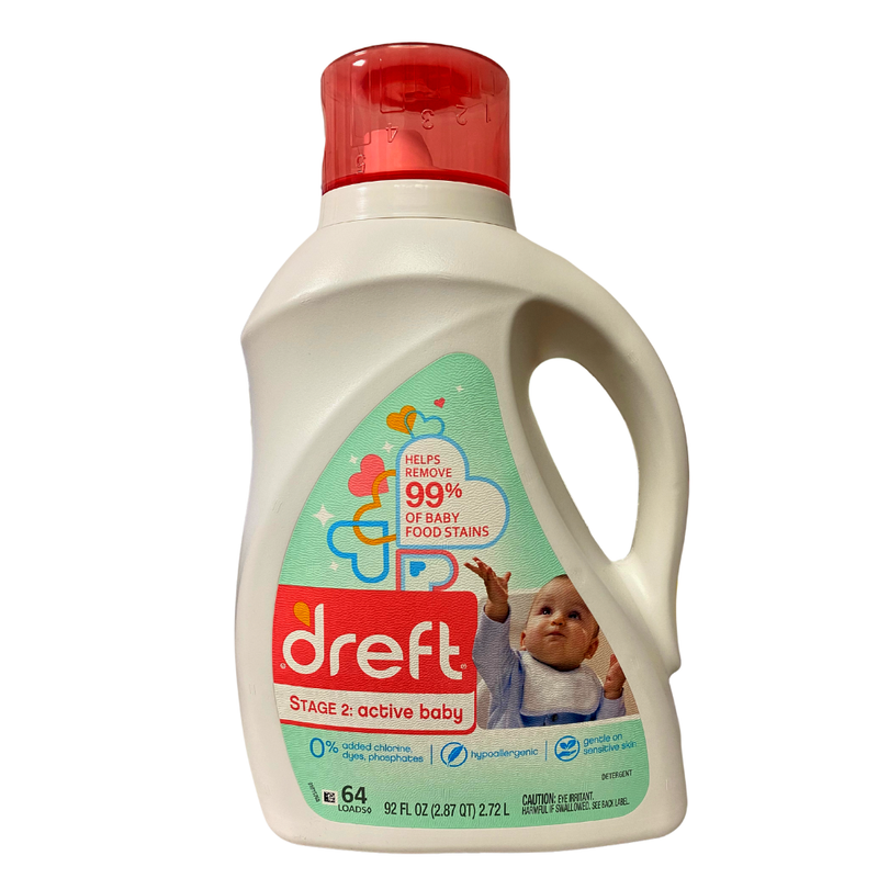 DETERGENTE DREFT LÍQUIDO ACTIVE BABY 92 OZ