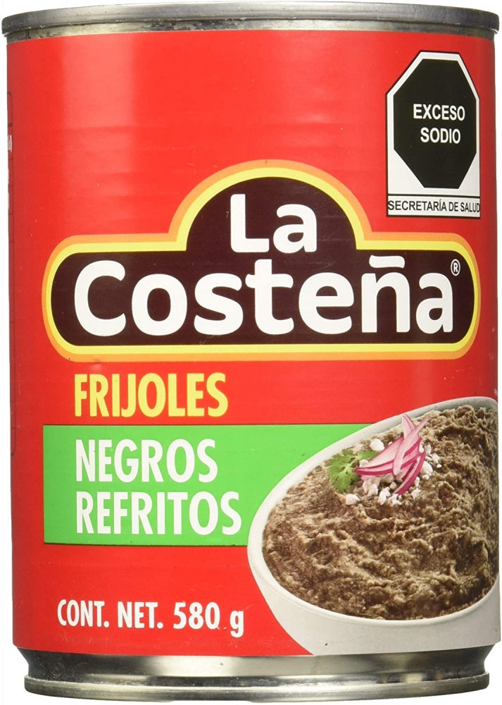 FRIJOLES NEGROS REFRITOS LA COSTEÑA 580 G