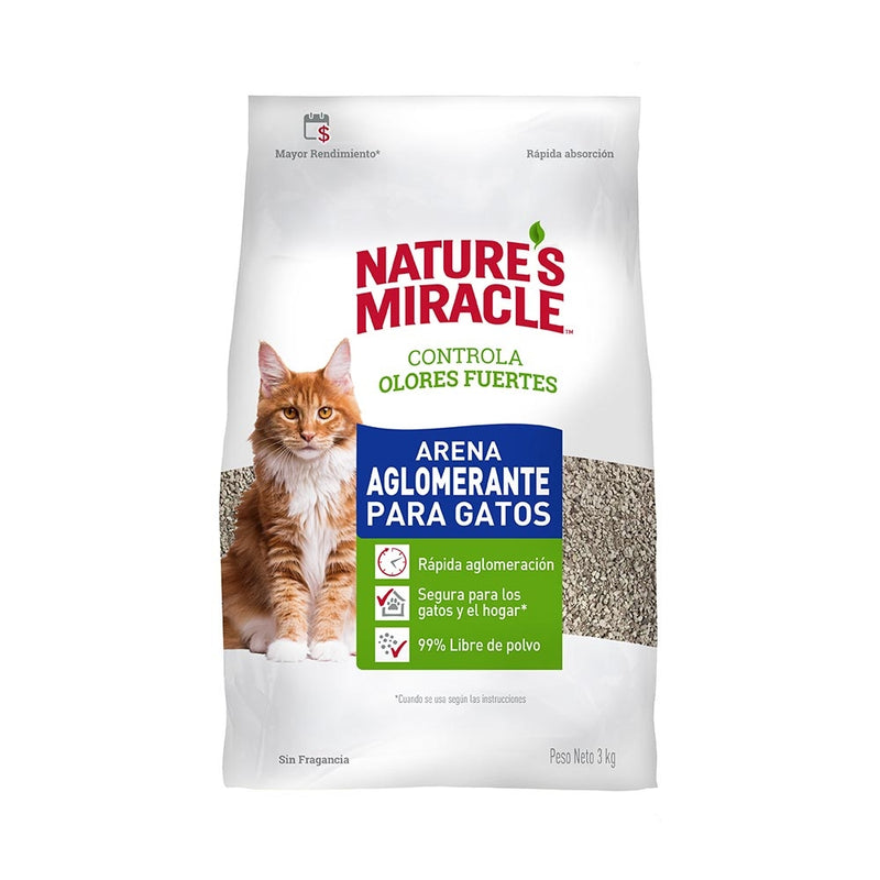 ARENA PARA GATOS NATURE'S MIRACLE ABSORBENTE 3 KG