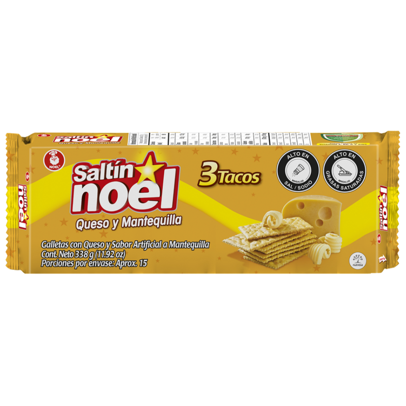 GALLETA SALTIN QUESO Y MANTEQUILLA NOEL 338 GR