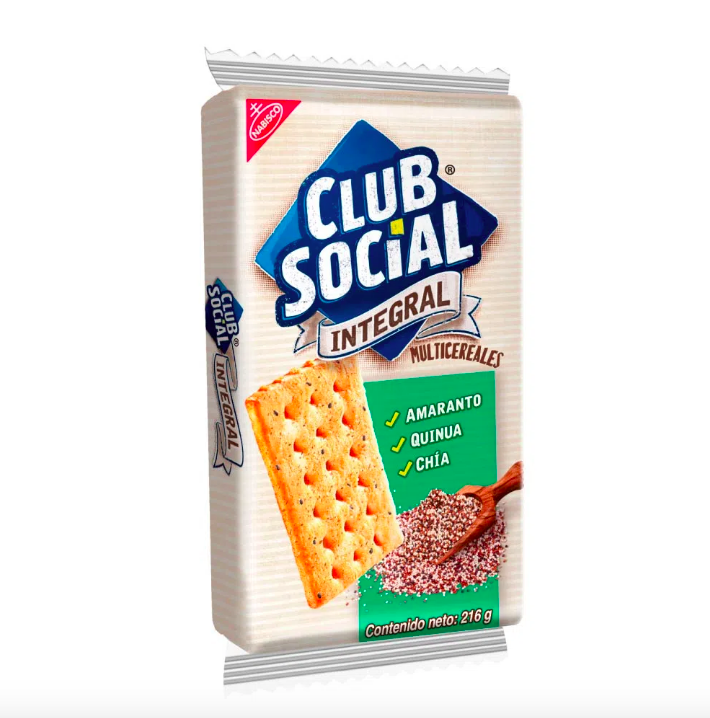 GALLETAS CLUB SOCIAL INTEGRAL MULTICEREAL 9 UND 216 GR