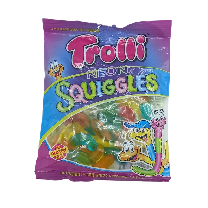 GOMITAS TROLLI NEON SQUIGGLES PEG 100 GR